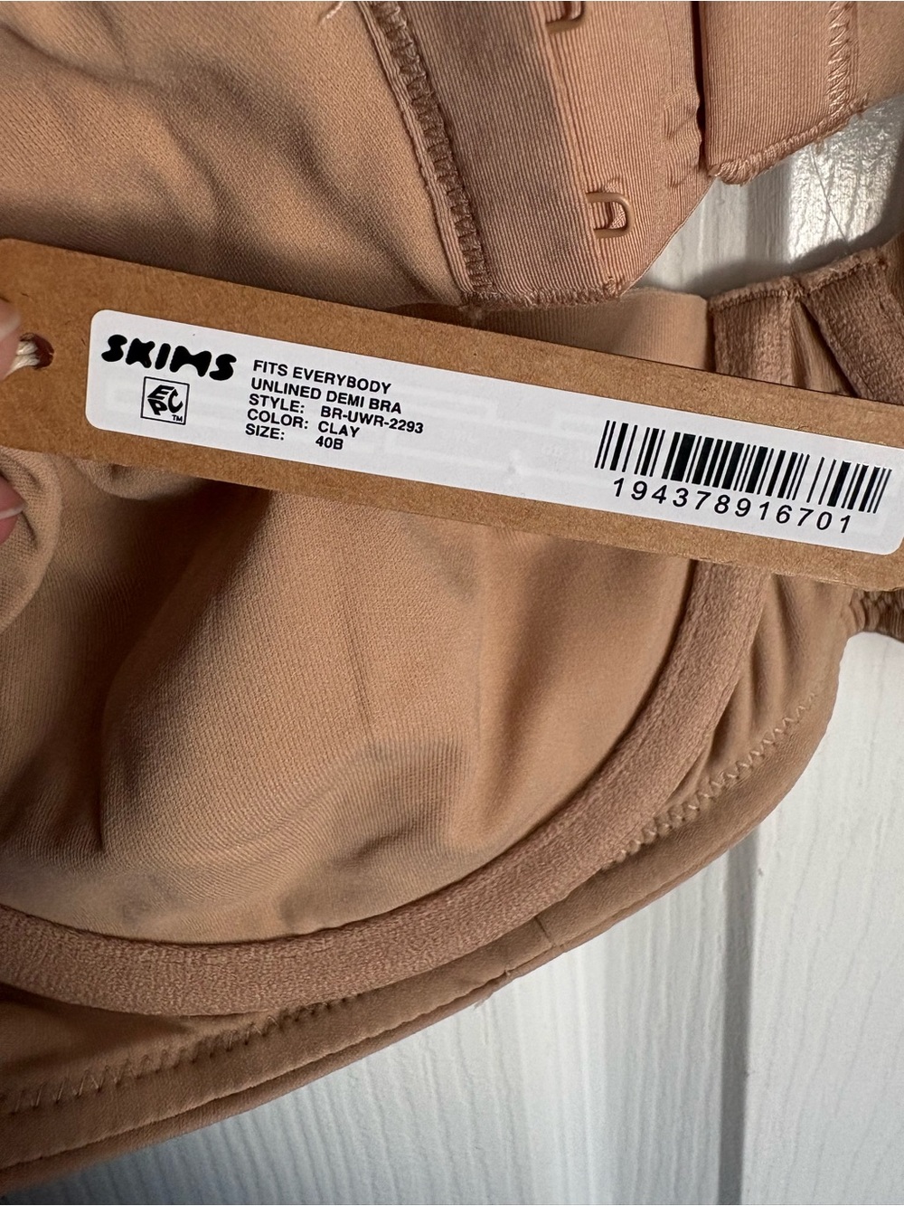 NEW SKIMS Fits Everybody Unlined Demi Bra 36B OR 40B Clay Tan Underwire - Picture 3 of 3